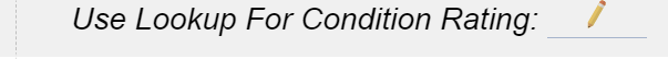 Use Lookup For Condition Rating